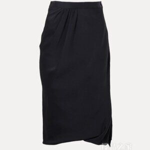 NWT Vivienne Westwood Black Satin Draped Skirt